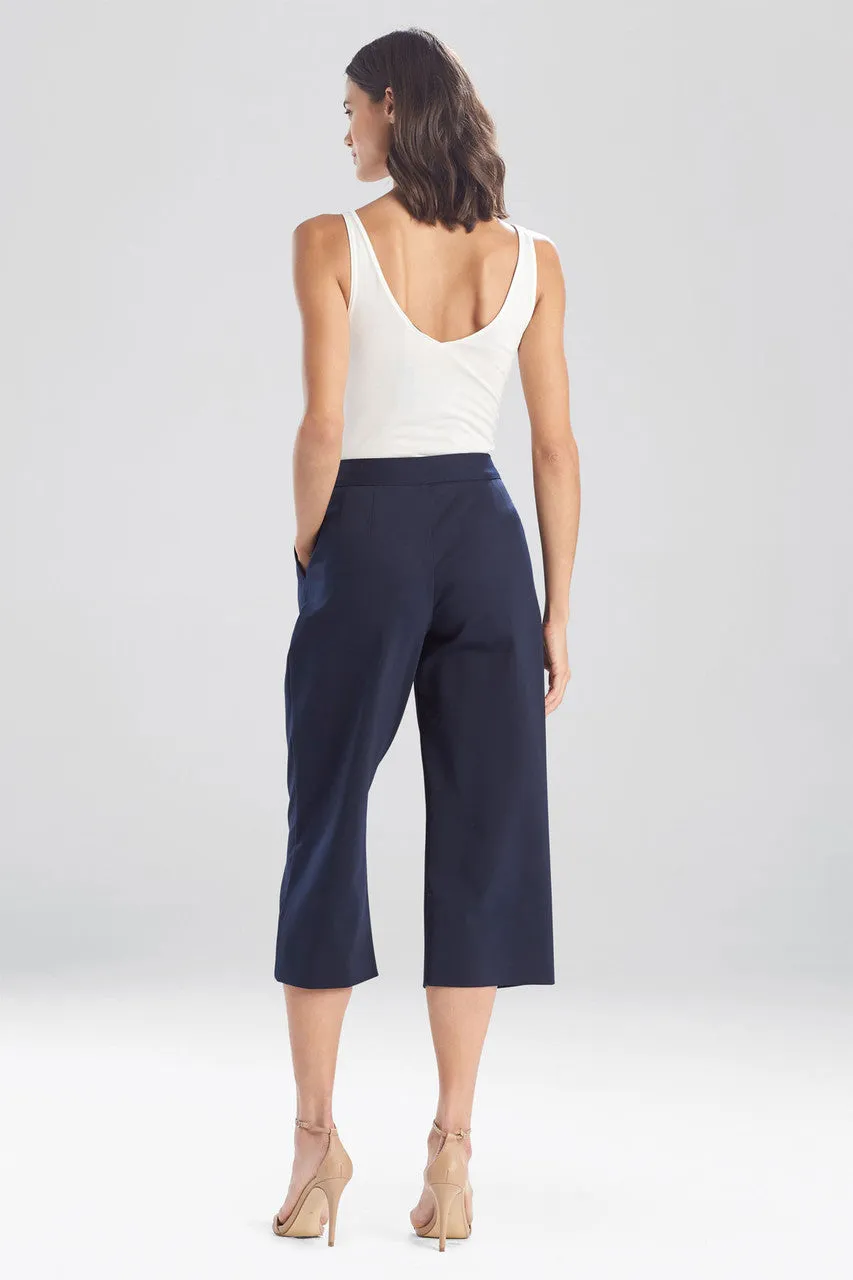 Stretch Cotton Blend Crop Pants