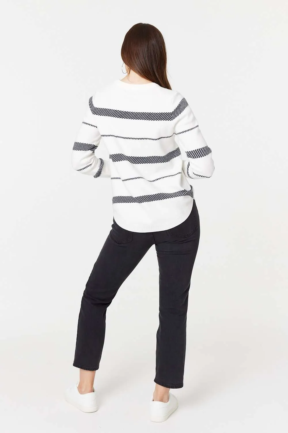 Stripe Print Long Sleeve Jumper