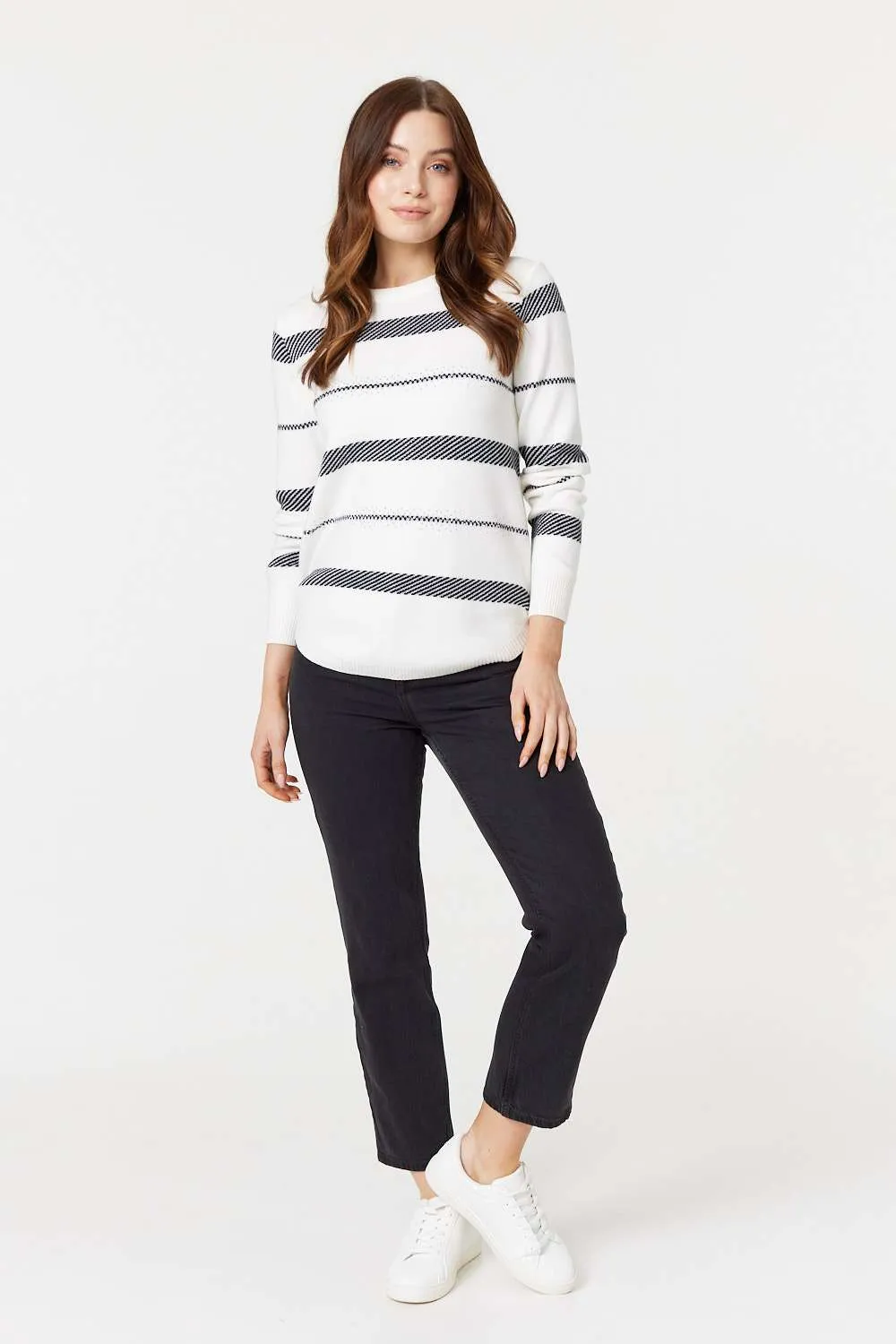 Stripe Print Long Sleeve Jumper