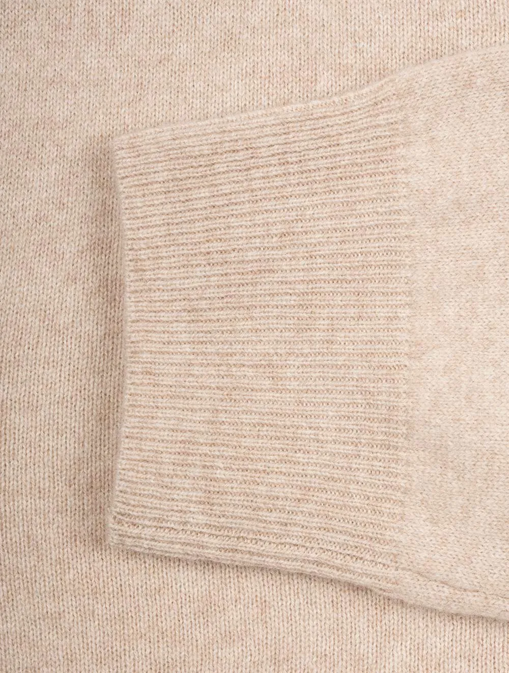 Super Fine Lambswool V-Neck Sweater Dark Sand Melange