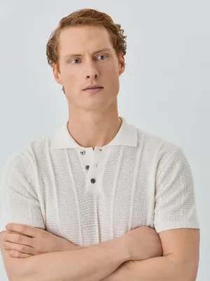 Sweater With Short Sleeves In Cotton-linen Blend