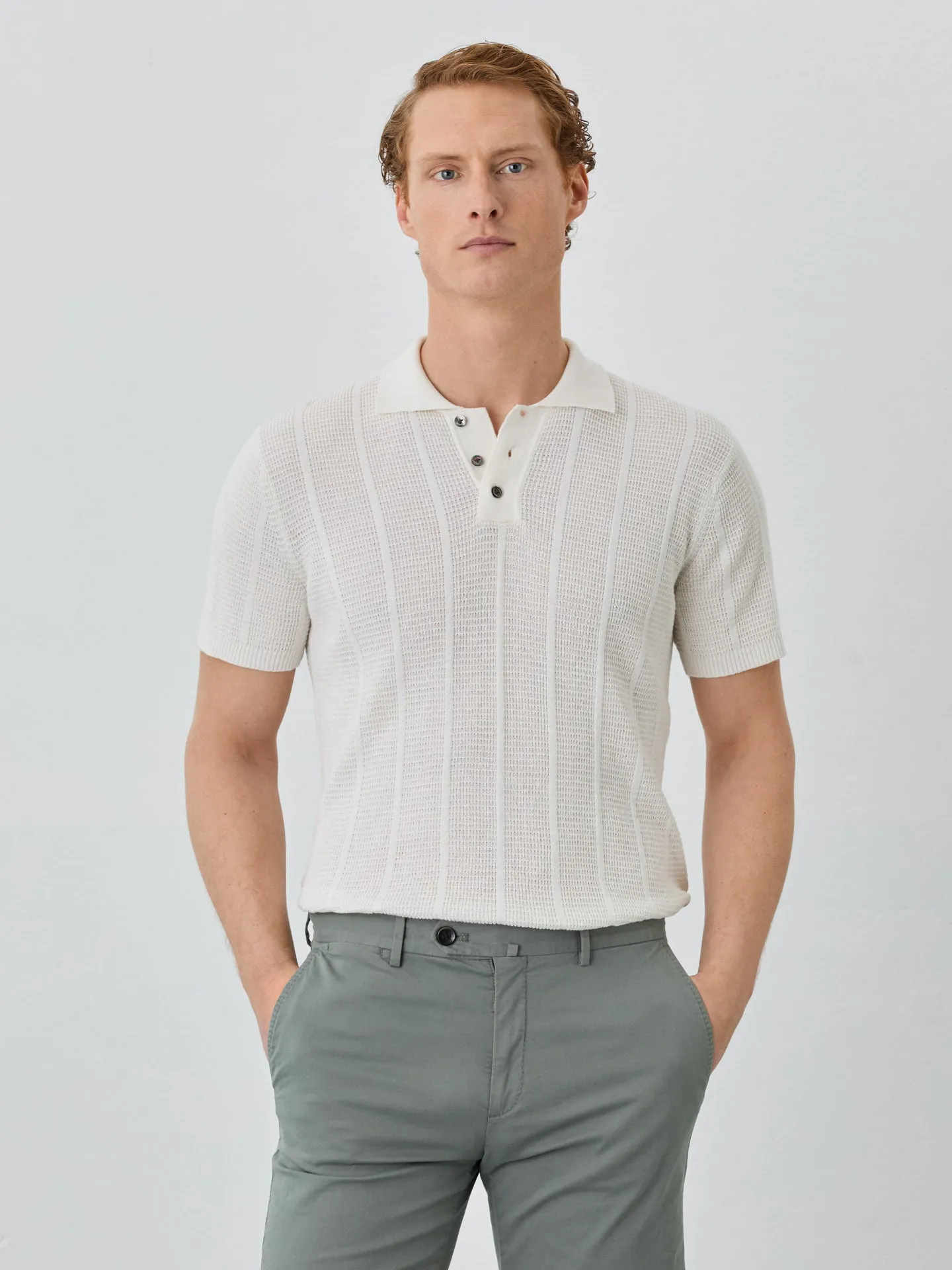 Sweater With Short Sleeves In Cotton-linen Blend