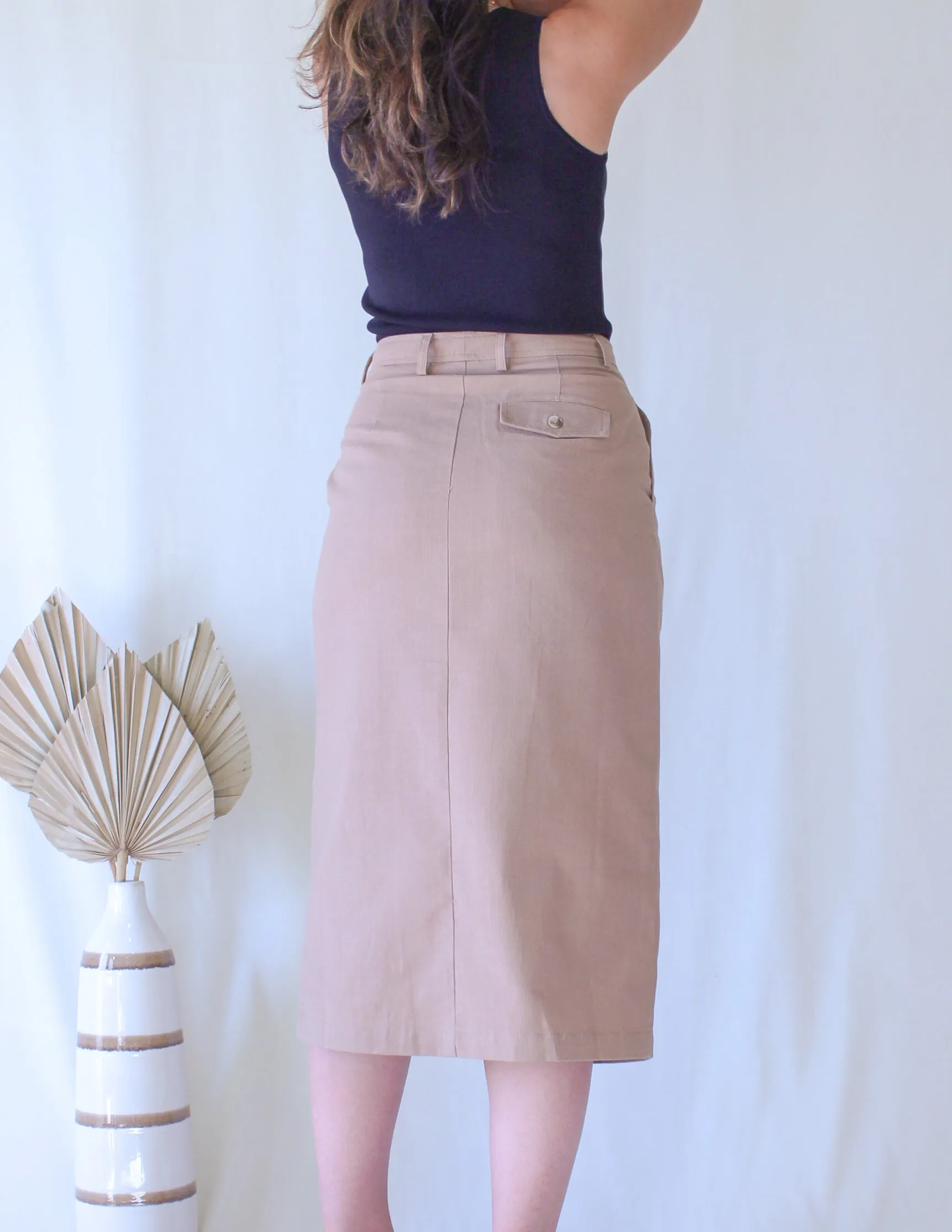 Taupe Pleated Skirt