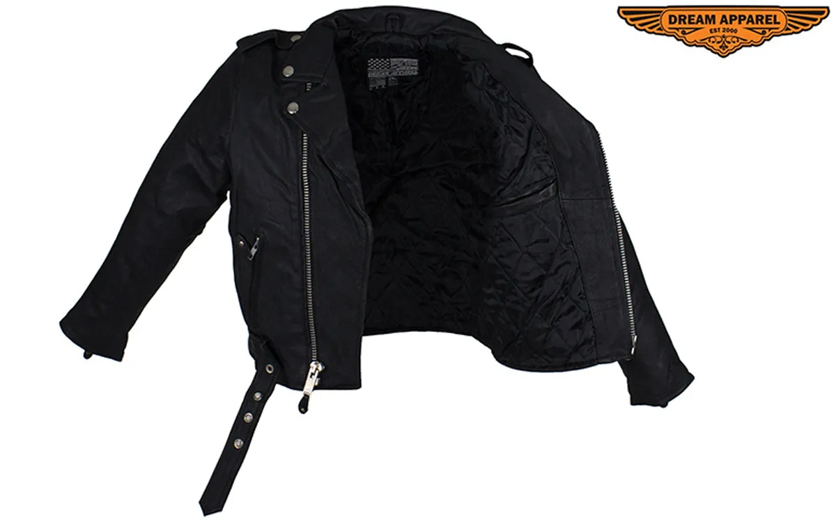 Teens Leather Motorcycle Jacket