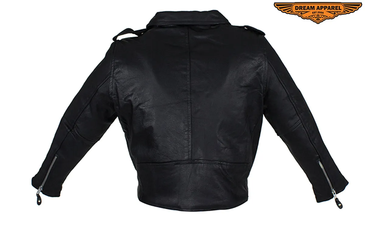 Teens Leather Motorcycle Jacket