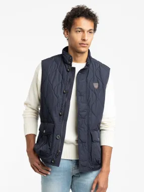 The Eastham Quilted Utility Vest in Navy