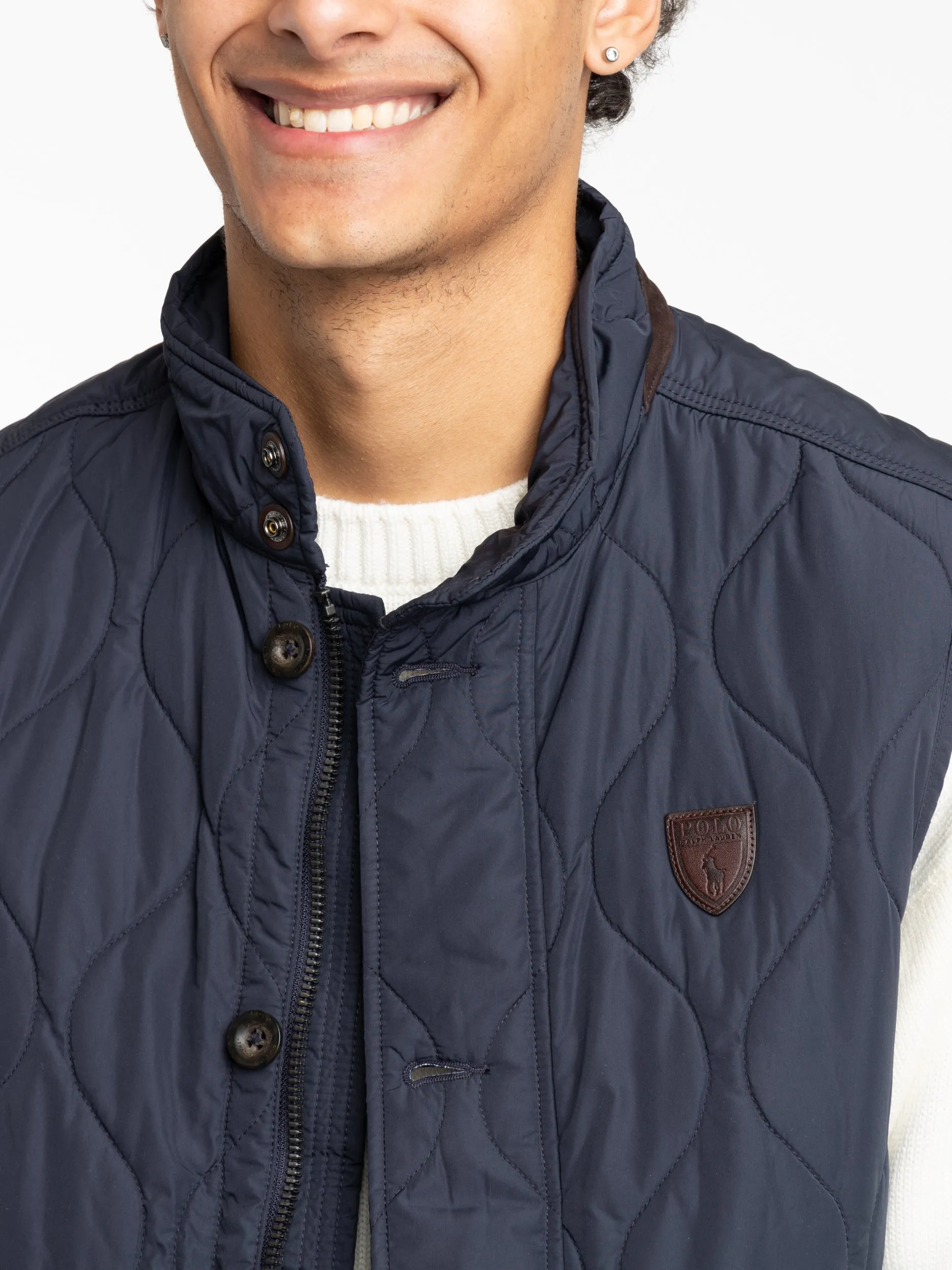 The Eastham Quilted Utility Vest in Navy