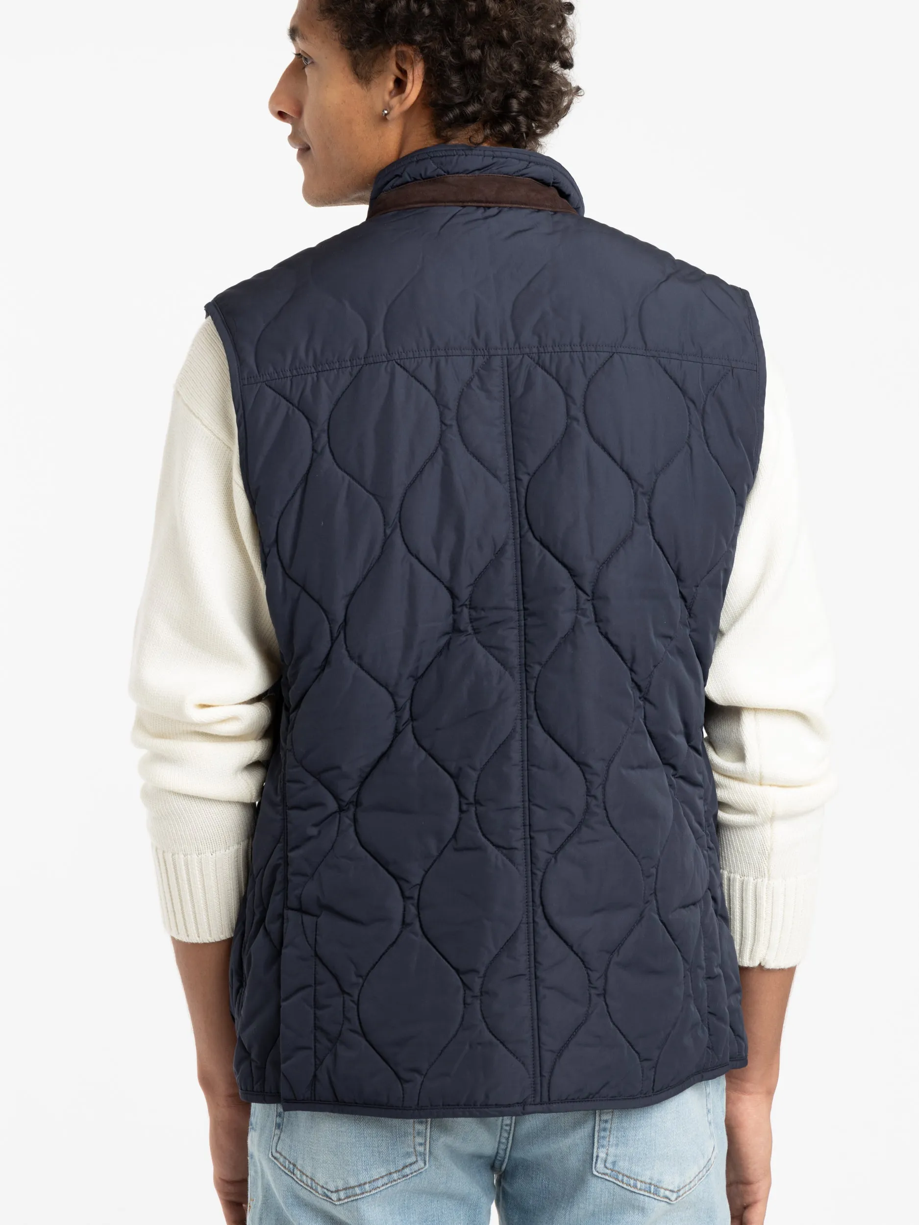 The Eastham Quilted Utility Vest in Navy