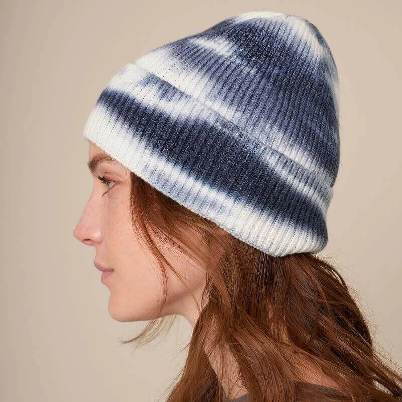 Tie Dye Print Fitted Cuffed Beanie