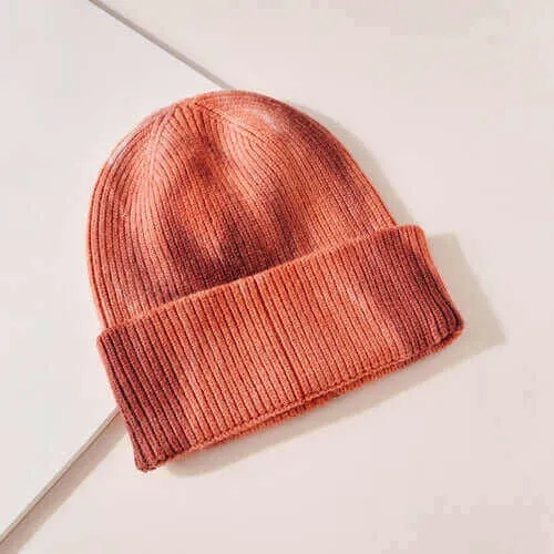 Tie Dye Print Fitted Cuffed Beanie