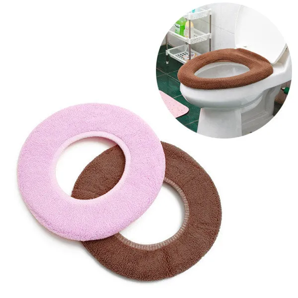 Toilet Seat Cover Mat Bathroom Warmer Washable Cloth Pad Cartoon Plush Mats Thickening Potty Covers Hot Sale