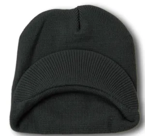 TopHeadwear Cuffless Jeep Visor Winter Beanie - Black