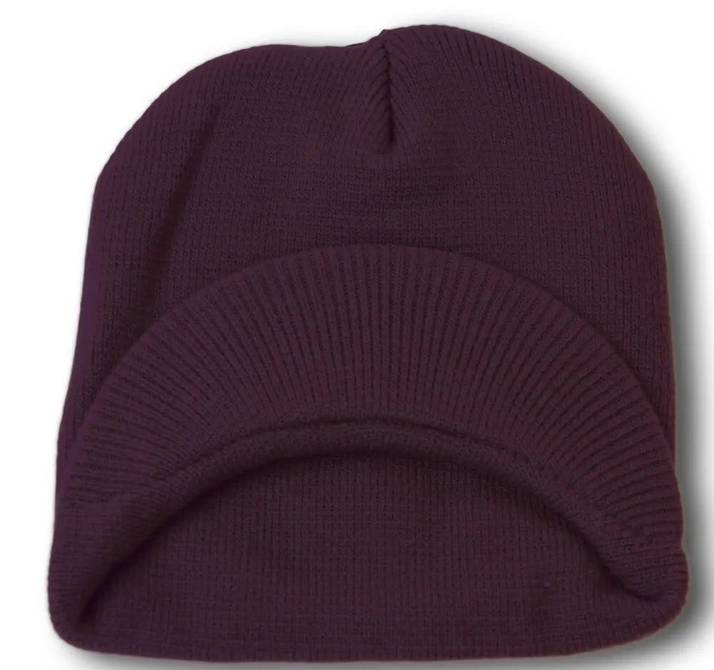 TopHeadwear Cuffless Jeep Visor Winter Beanie - Purple