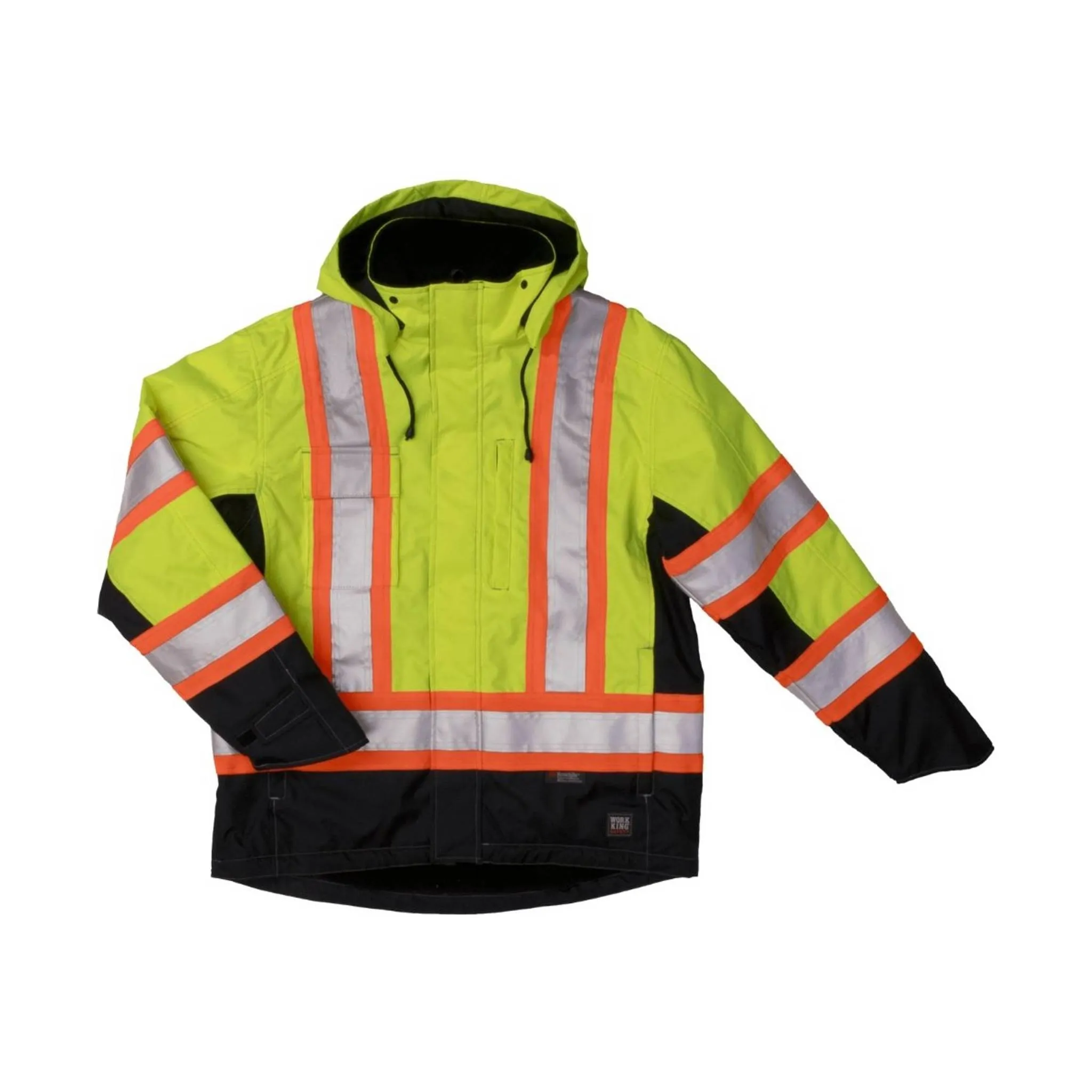 Tough Duck Men's Fleece Lined Safety Jacket - Fluorescent Green