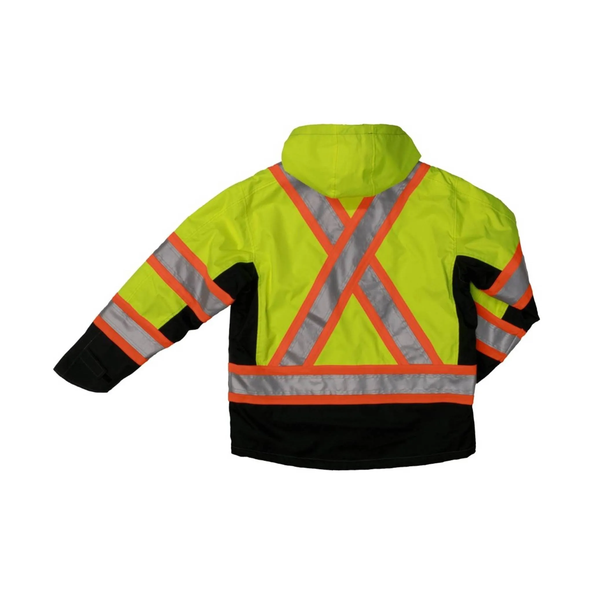 Tough Duck Men's Fleece Lined Safety Jacket - Fluorescent Green