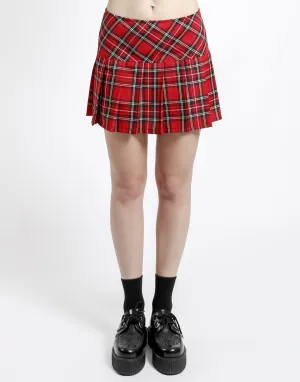 Tripp Nyc Red Pleated Plaid Mini Skirt