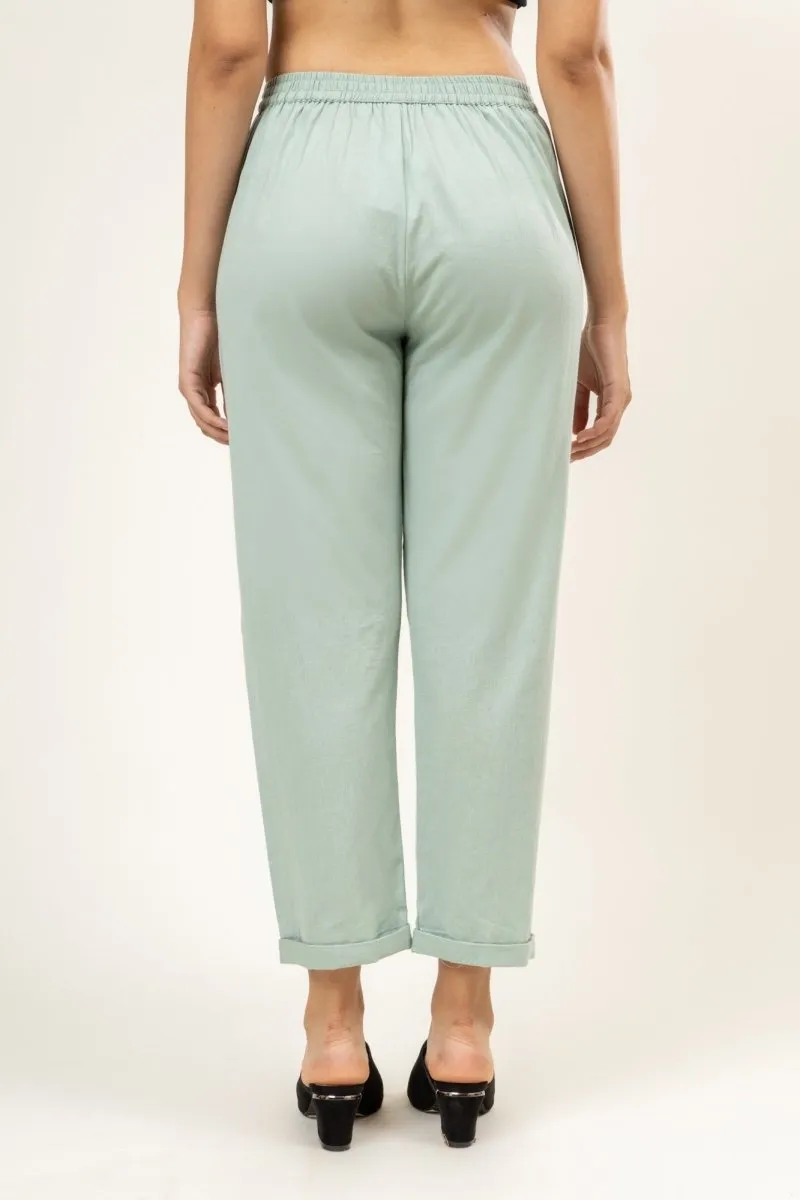 Upcycled Cotton Jade Green Pants