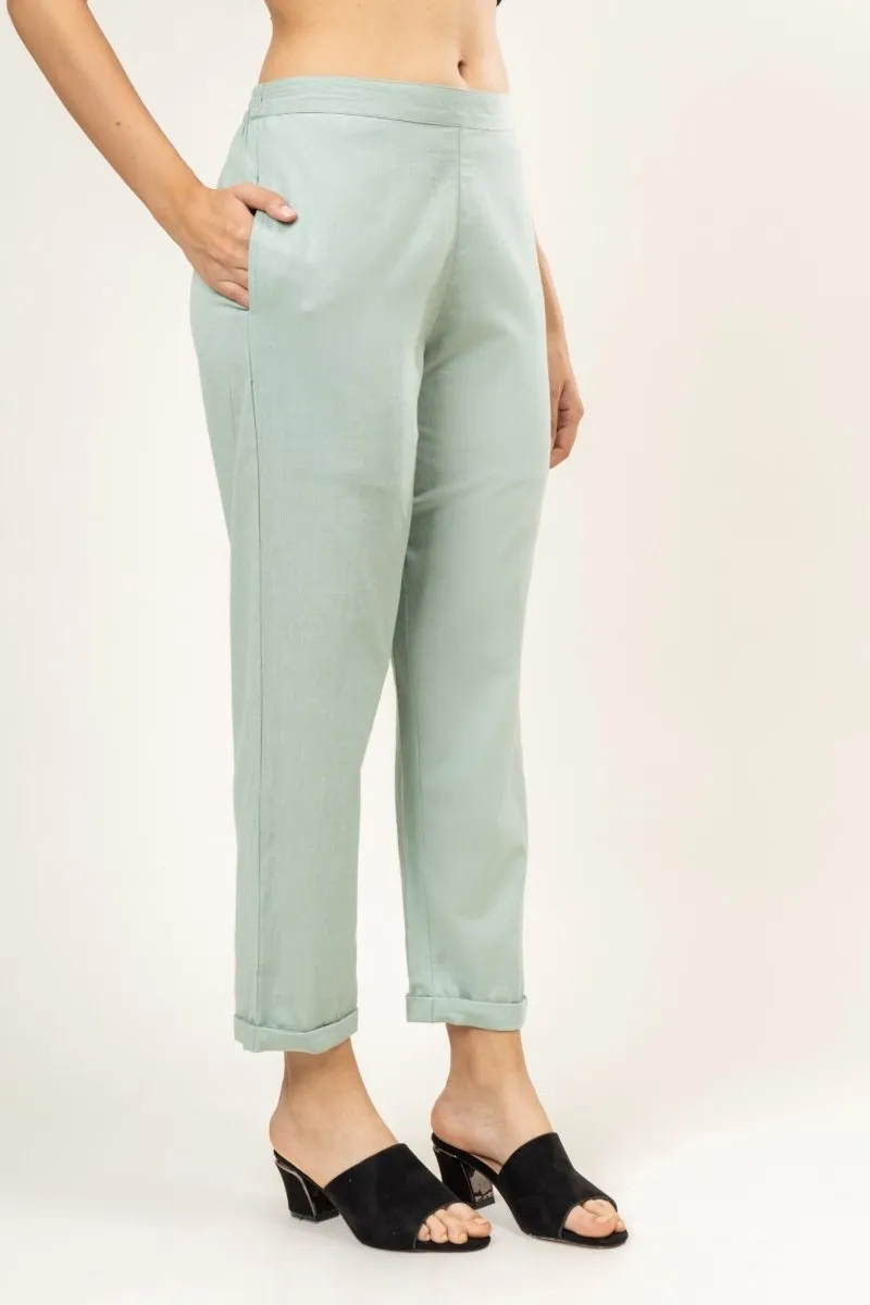 Upcycled Cotton Jade Green Pants