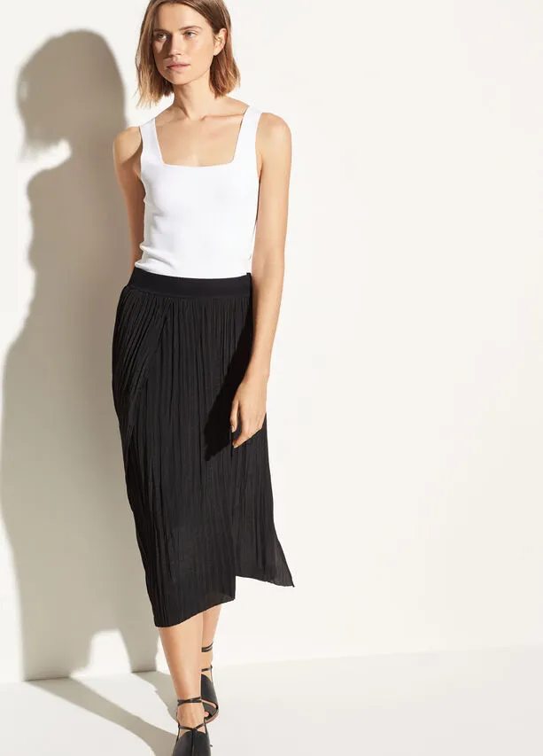 Vince - Crinkle Pleated Skirt Black