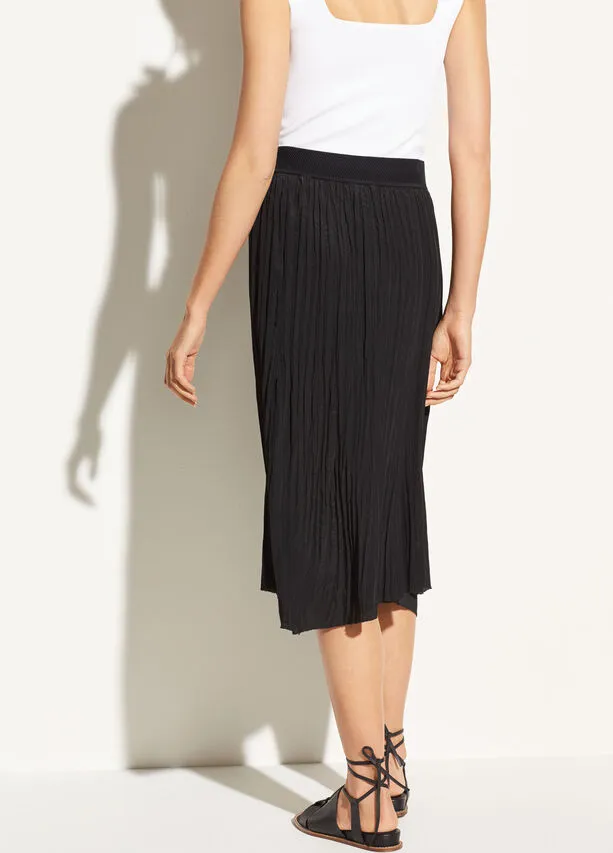 Vince - Crinkle Pleated Skirt Black