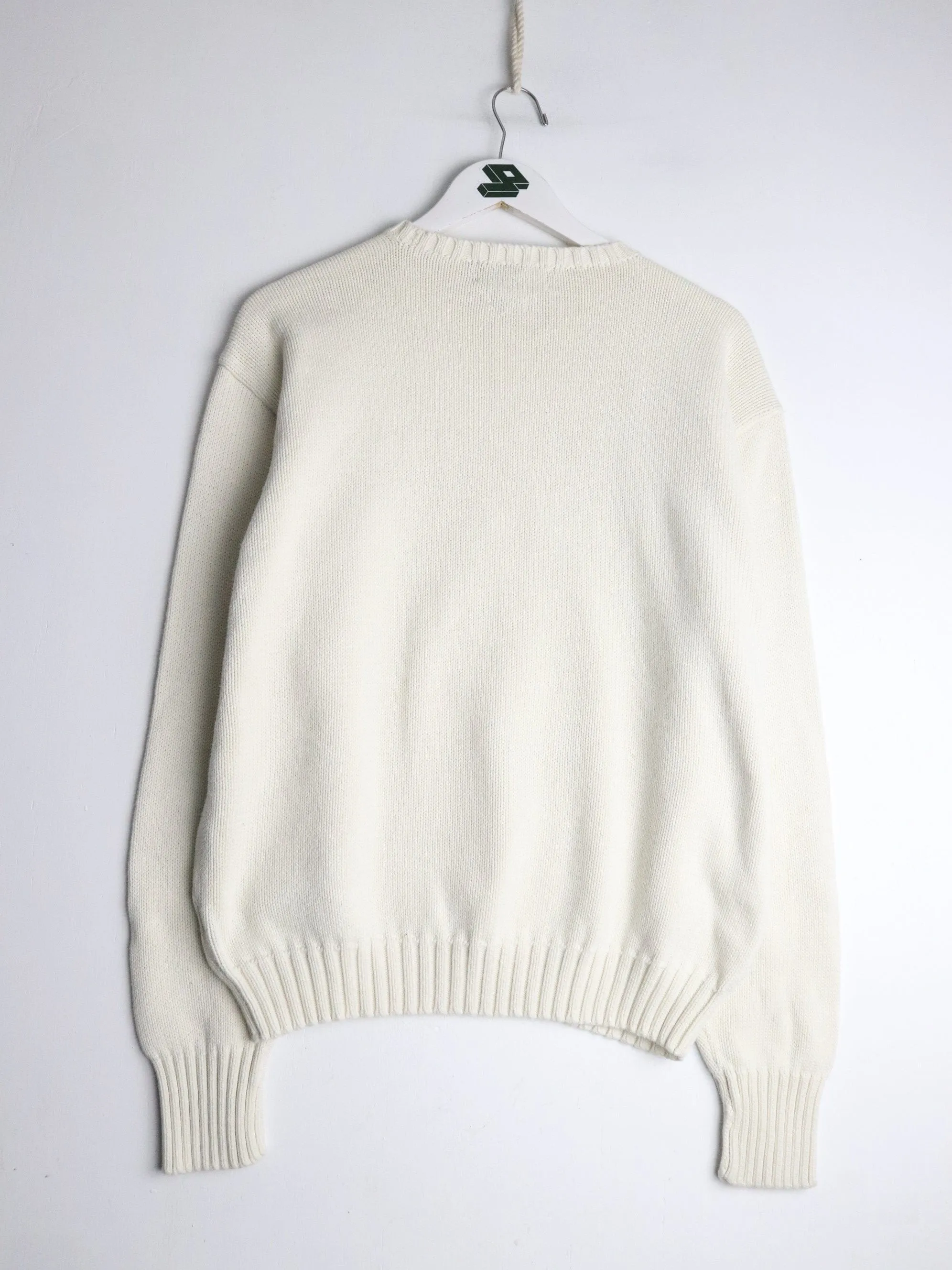 Vintage Polo Ralph Lauren Sweater Mens Large White Knit