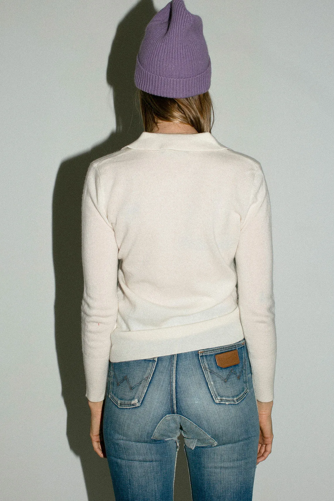 Vintage White Polo Sweater