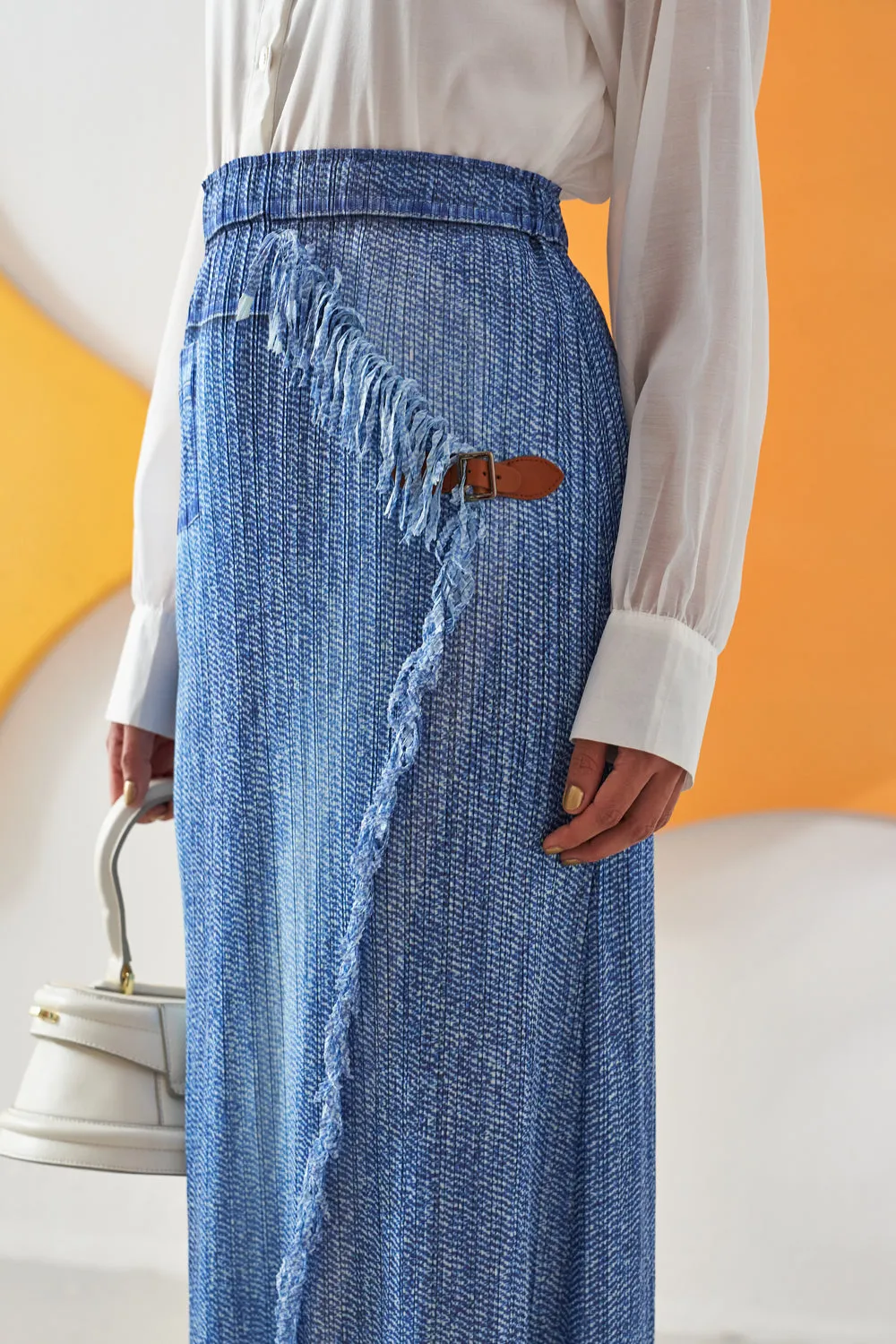 Vione Denim Pattern Skirt