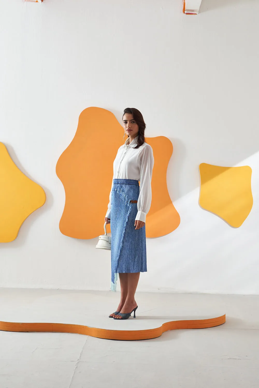 Vione Denim Pattern Skirt