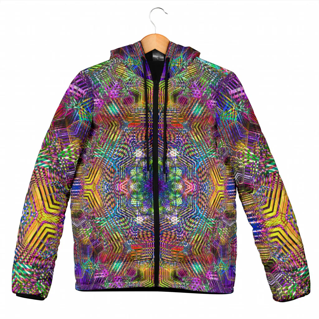 WARM GEOMETRIC MADNESS | WOMEN'S WINTER HOODIE JACKET | YANTRART