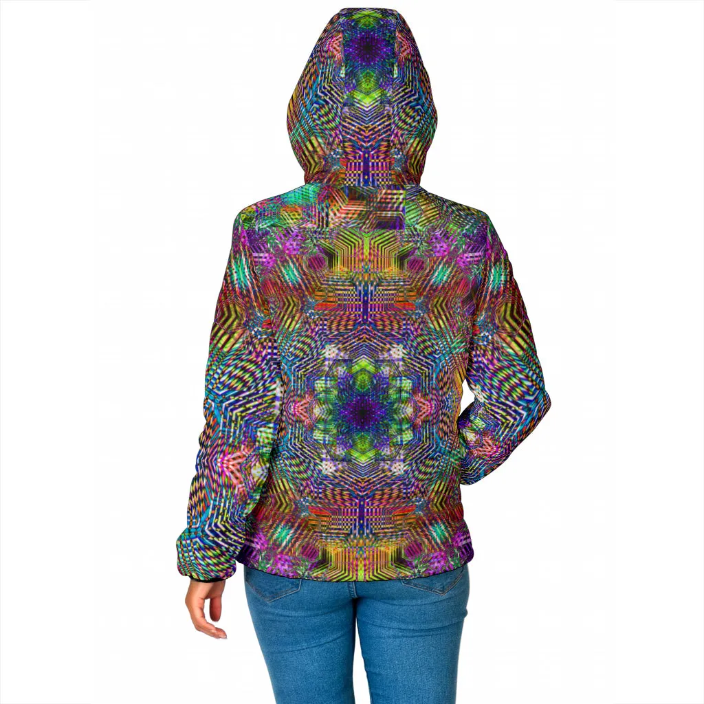 WARM GEOMETRIC MADNESS | WOMEN'S WINTER HOODIE JACKET | YANTRART