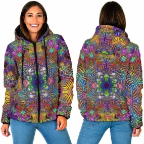 WARM GEOMETRIC MADNESS | WOMEN'S WINTER HOODIE JACKET | YANTRART