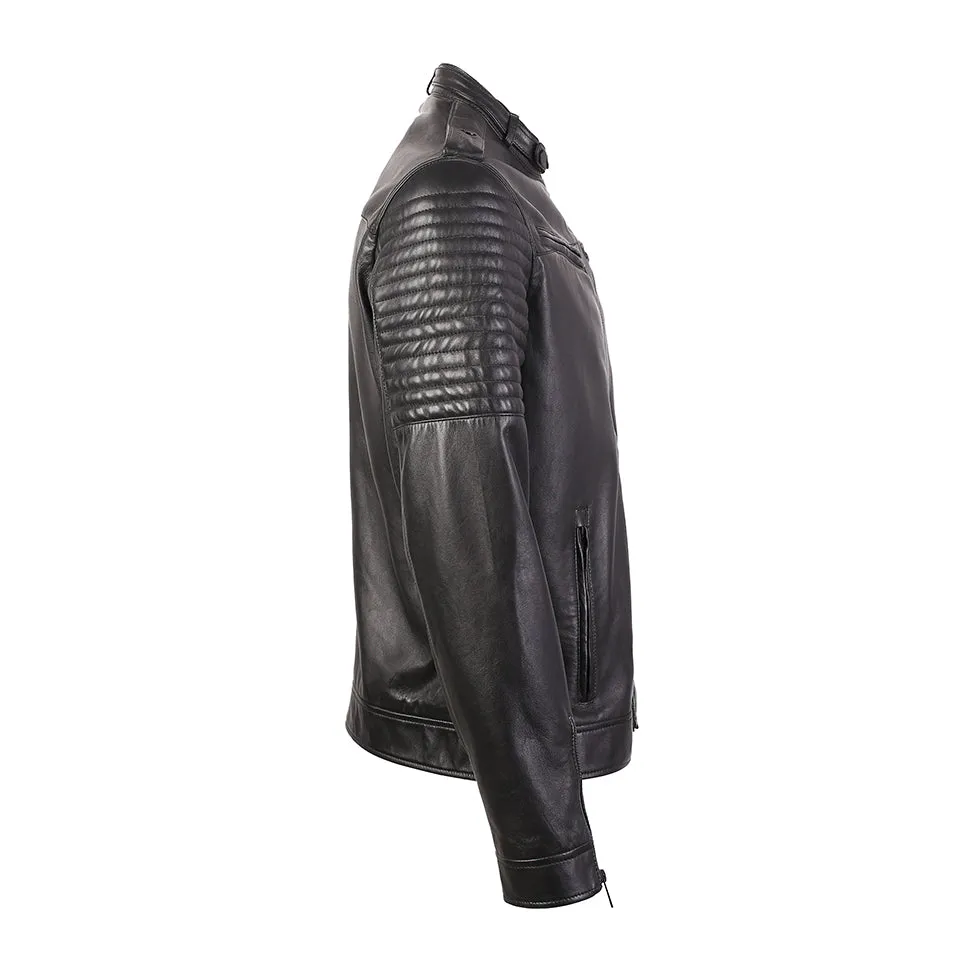 Wilcon Men's Racer Leather Jacket