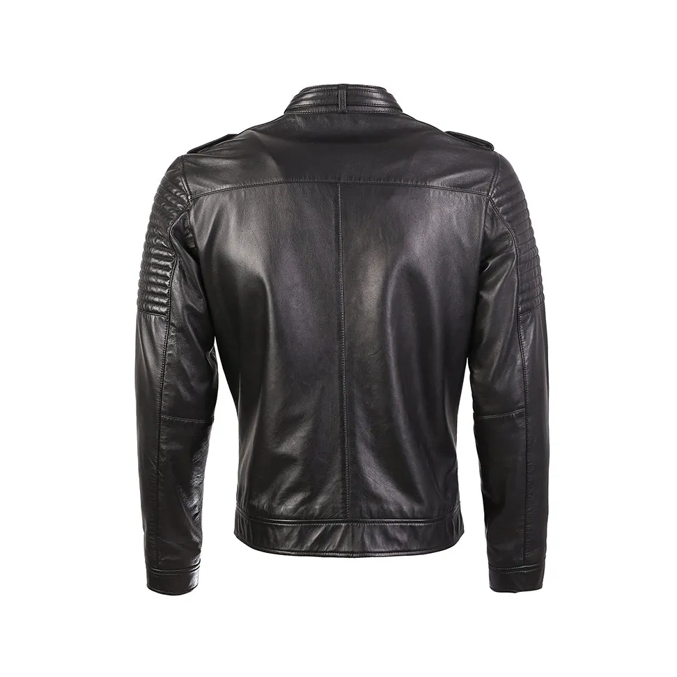 Wilcon Men's Racer Leather Jacket