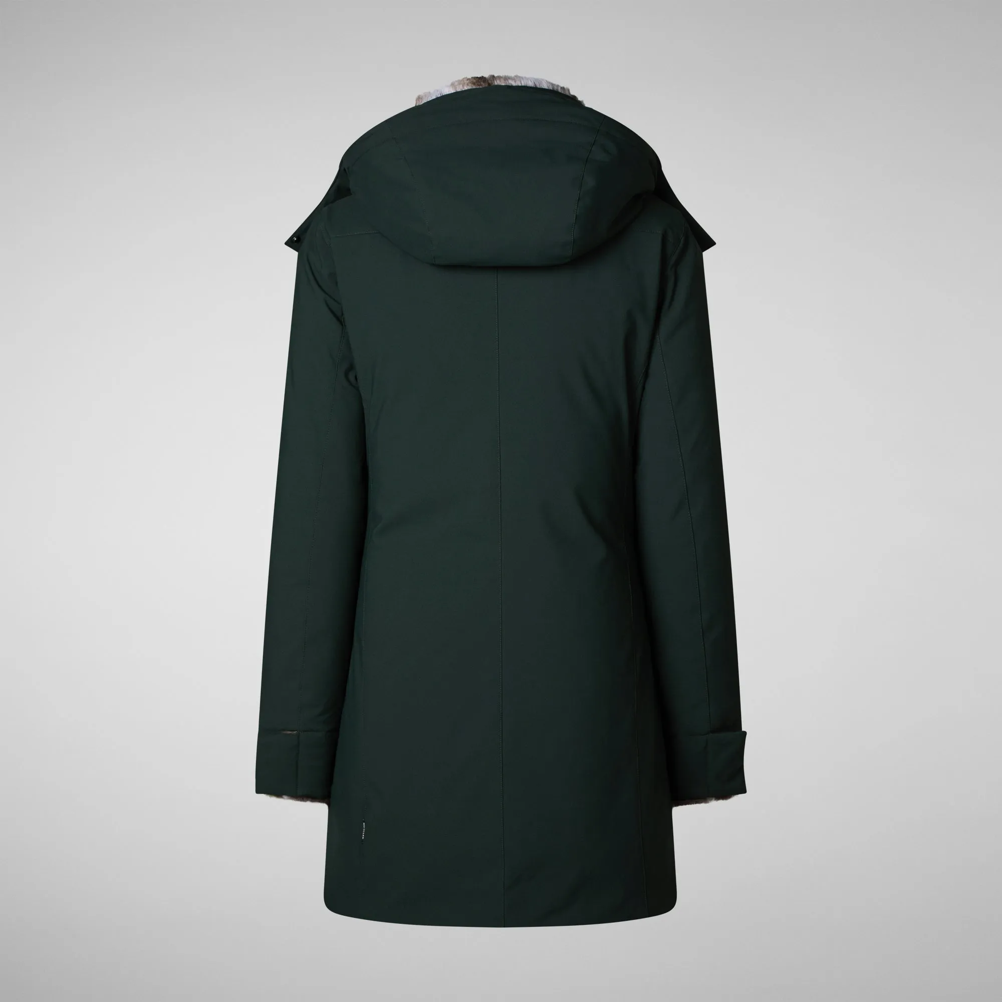 Woman's hooded parka Samantah in green black