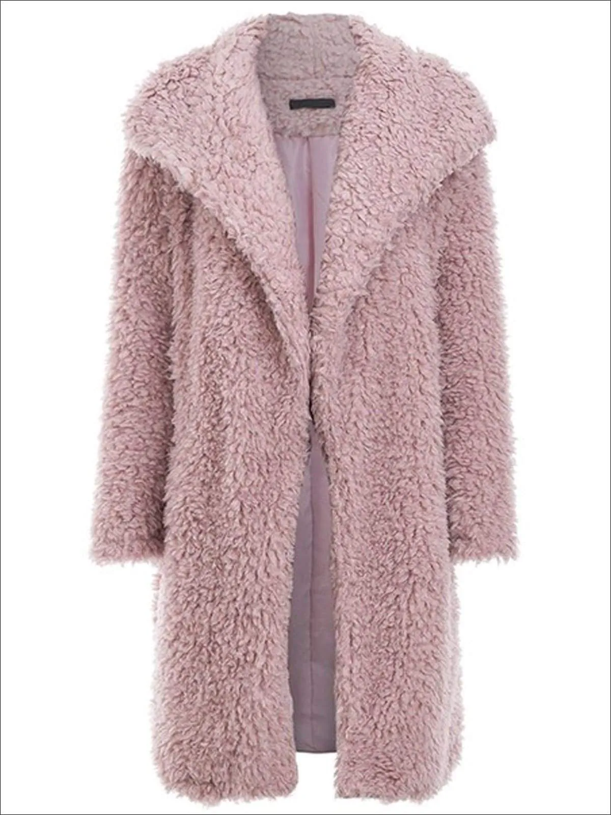 Women's Fashion Turn-Down Collar Faux Fur Coat