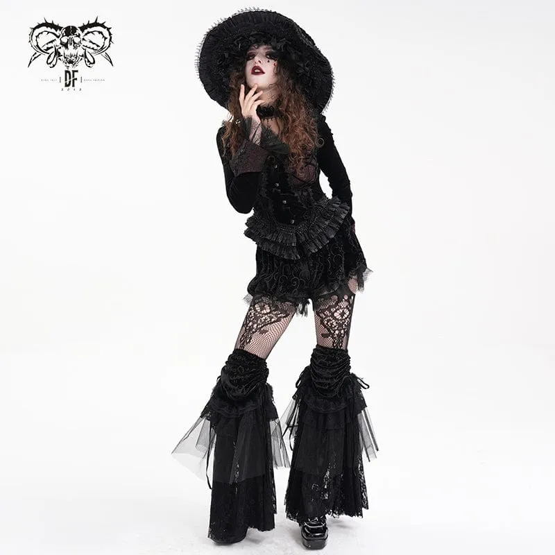 Women's Gothic Floral Lace Mesh Leg Warmers