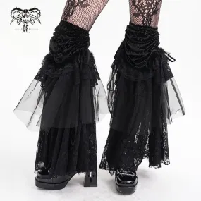 Women's Gothic Floral Lace Mesh Leg Warmers