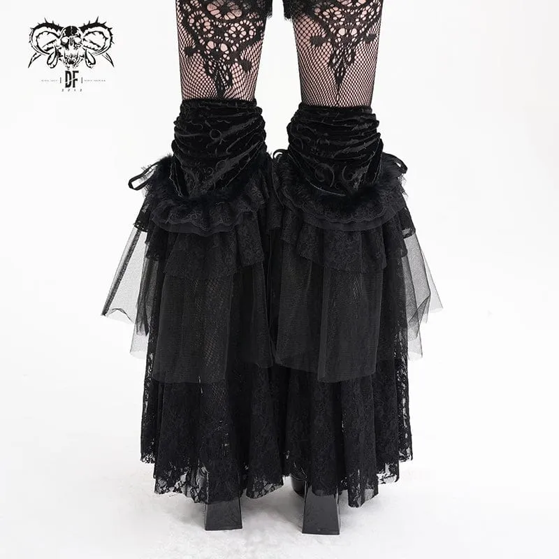 Women's Gothic Floral Lace Mesh Leg Warmers