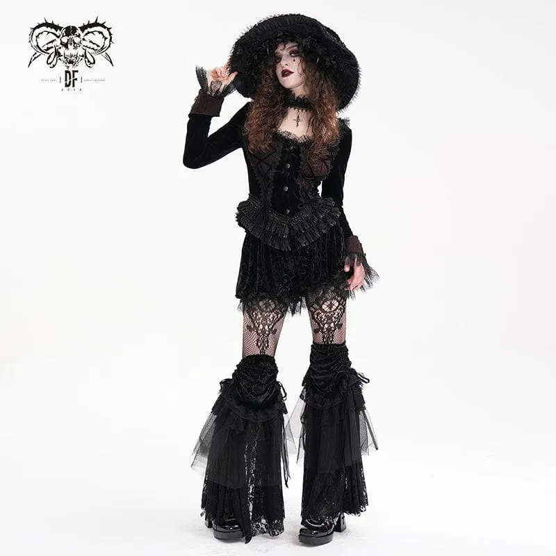 Women's Gothic Floral Lace Mesh Leg Warmers