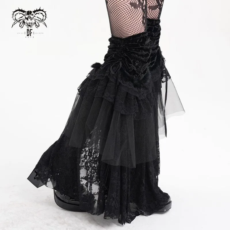 Women's Gothic Floral Lace Mesh Leg Warmers