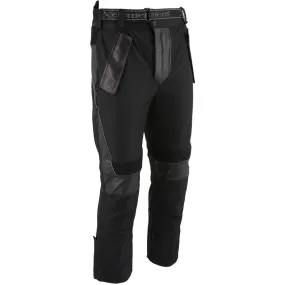 Xelement CF2131 Men’s ‘Road Racer’ Black Tri-Tex and Leather Motorcycle Racing Pants with X-Armor Protection